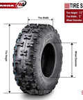 Set Of 2 13X5-6 ATV Go Kart Tires Non Directional Tread For Maximum Grip Cornering Stability And Easy Clean Out Wheels Not Included