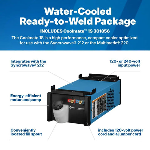 Coolmate 1S for Syncrowave 212 Water Cooled TIG Welder With Auto-Set LCD Interface AC/DC TIG For Steel Aluminum