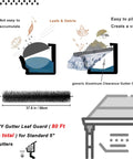 Diagram showing 5 Inch Gutter Guard Brush Filter Pack with 80 ft total length for standard 5 inch and K style gutters