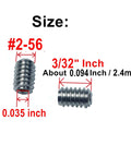 25 Pieces 2-56 X 3/32 Set Screws, 304 Stainless Steel Hex Socket Grub Screws, Allen Head, Size Diagram with Measurements