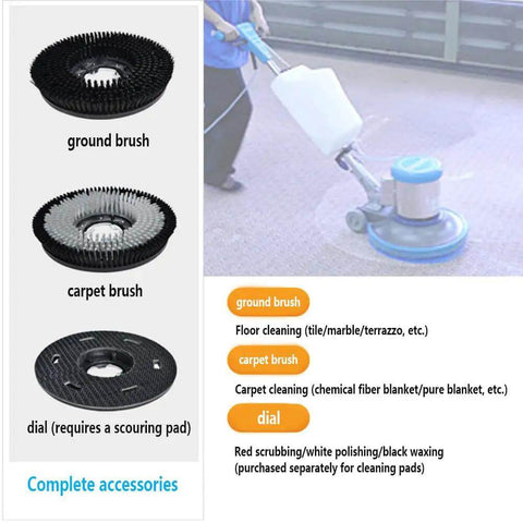 Pro Grade 17 Inch Floor Polisher With 175 RPM 1100W Copper Motor Heavy Duty Floor Buffer Scrubber With Accessories