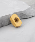 Solid M8 Brass Hydrofoil T Nuts For Water Sports Tracks 4 Pack Marine Grade Hardware on stone surface, 20X14mm size.