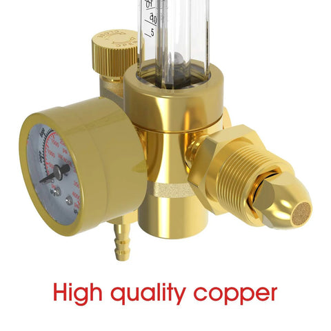 Yeswelder gas regulator with flow meter, gold finish, for Argon/CO2 welding