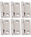 Ten Pack 1 Inch Stainless Steel Butt Hinges 304 Grade Four Hole Foldable For Marine Boxes And Cabinets shown on white background