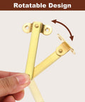 Pack Of Two Heavy Duty Brass Lift Hinges With Smooth Swing Lid Supports For Cabinet Wardrobe And Jewelry Box features rotatable design.
