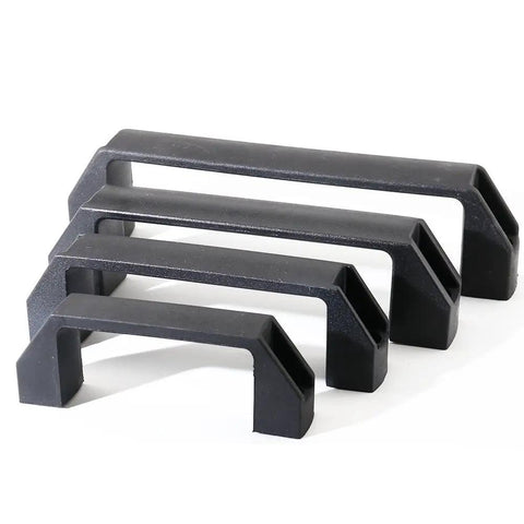 Set of black aluminum handles from Two Sets 2020 Aluminum Extrusion Profile Door Handle And Frame Hinges Install Kit