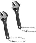 Two Pack 2.5 Inch Mini Adjustable Crescent Wrenches With Locking Keychain, Compact Carbon Steel Repair Tools side view