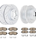 Front And Rear Drilled And Slotted Brake Kit With Ceramic Pads For Nissan Altima 2013-2025 Replacement Includes Rotors And Hardware