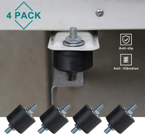 Heavy Duty Outdoor Ductless Mini Split AC Vibration Mounting Bracket With M8 Rubber Isolator Pads in a 4-pack