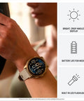Person wearing Fenix 8 Multisport GPS Smartwatch With 1.4 Inch AMOLED Display, Sapphire Lens, Titanium Bezel, Pebble Gray Band.