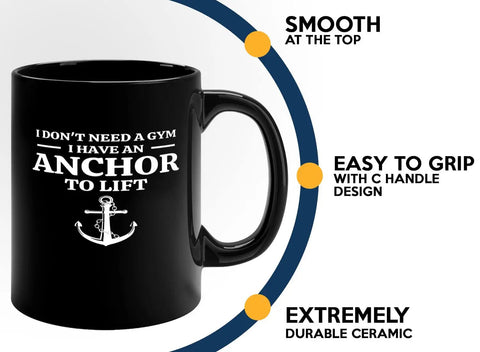 Sailor Coffee Mug 11oz Black With Anchor Lift Theme Funny Boaters Gift For Sailors Boat Captains Lake Lovers Glassware Ceramic