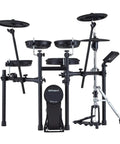 Electronic V Drums Kit With Floating Hi Hat And Large Cymbal Pads For Realistic Drumming, Bluetooth Audio And MIDI set front view