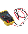 Pro Grade Digital Capacitance Meter And Tester 0.1pF To 20000uF Range Ultra Portable High Accuracy Low Power Big LCD Screen DIY Friendly Electronics Capacitance Checker, yellow handheld meter with probes