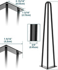 18 Inch Hairpin Table Leg Set Of 4 With Solid Rods Metal Desk Legs For Coffee Tables Benches Dining And Bar Height Furniture