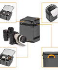 PhotoSport Pro 55L Camera Backpack With Front And Rear Access for DSLR and Mirrorless, showing removable insert with camera gear