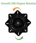 Top view of Two Pack 7 Inch Square Boat Seat Swivel Mount Plate for Outdoor Furniture and Bar Stools with smooth 360-degree rotation.