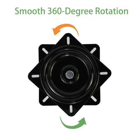 Top view of Two Pack 7 Inch Square Boat Seat Swivel Mount Plate for Outdoor Furniture and Bar Stools with smooth 360-degree rotation.