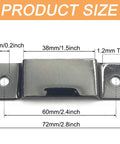 Badass Rock Solid Metal Tape Measure Holder Belt Clip And Pocket Tool Holster With Secure Rivets For Leather Aprons Contractor Pants And Denim Jeans Black, detailed size dimensions of clip