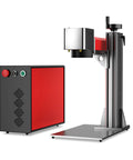 Top Shelf 30 Watt Mopa Fiber Laser Engraver With Red Dot Guide And LightBurn Compatibility for metal marking, compact 7x7 inch design.