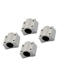 Two-Pack Linear Motion Bearing Slides SCS8UU SCS10UU SCS12UU SCS16UU 8 To 16mm Length For CNC Parts And 3D Printer Builds Precision Machine Tools Smooth Glide Rails, four aluminum linear bearing blocks