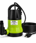 Heavy Duty Submersible Sump Pump Crafted For Rapid Pool Draining And Quick Flood Pickup Half Horsepower Engine Chugging Twelve Gallons A Minute While Handling Debris Like A Pro, 1/2 HP utility pump with power cord.