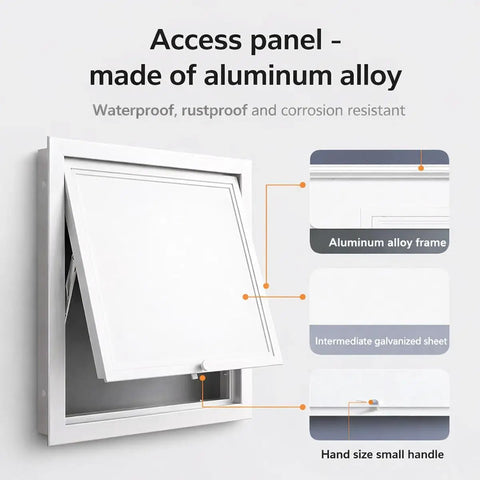 Galvanized Steel Attic Access Panel With Smooth Flush Door For Drywall Ceilings And Walls Sweet Fit Plumbing Service Cover Plate 22 By 36 Inches showcasing waterproof aluminum alloy frame.