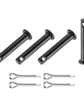 4 Pack M4x22mm Clevis Pins With Single Hole Black For Quick Rigging And Easy Assembly In Agriculture Industrial Aviation And Marine Projects, Heavy Duty Hardware For Mechanical Linkages, Lifting Gear, Hinges, Furniture Assembly. black metal clevis pins with split pins