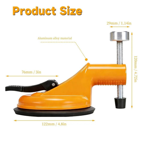 Adjustable Vacuum Suction Seam Clamp For Floor Gap Fixing And Tile Alignment, Pro Grade Heavy Duty Rubber Cups, side view.