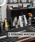 Modular Magnetic Barber Mat Set With Five Strong Magnets Extra Large Non Slip Rubber Barbershop Station Mat For Clippers And Tools