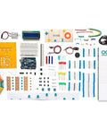 All In One Hands On Electronics Starter Kit With 12 DIY Projects Full Components And English Project Book displayed on a table.