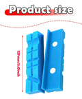 Two Pack Rubber Vise Jaw Pads With Multi Groove Textured Inserts in blue, measuring 127mm or 5 inches.