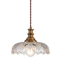 Vintage Flower Pendant Light Fixture For Kitchen Island And Living Room Bedroom Hallway Modern Hanging Lamp With Glass And Metal Shade