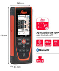 D5 Laser Distance Meter With Bluetooth 650 Ft Range Built In Pointfinder Camera 4X Zoom Remote Measuring Class 2 0.9mW Laser 635nm Wavelength Ideal For Pros Contractors And DIYers, 144 mm x 60 mm x 24 mm handheld device