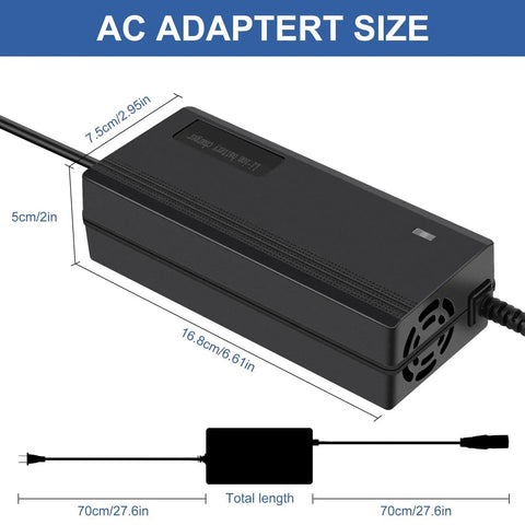 Universal 58.8V 3A Lithium Battery Charger For 51.8V 50V 52V 14S E Bike Packs, Fast Safe Smart Charging, 100V-240V AC Input, 58.8V 3A Output, Charges One Battery At A Time, Includes GX16 3 Prong Plug And XLR IEC RCA Adapters