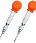 Two Piece Automatic Center Punch Set Smooth Operator Impact Punch Tool with orange grips for precise marking on surfaces.