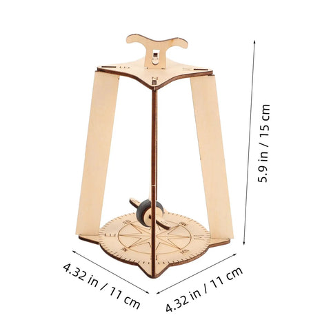 Stem Building Kit For 3D Compass Project Educational Science DIY Wood Craft Kit assembled compass model with dimensions shown