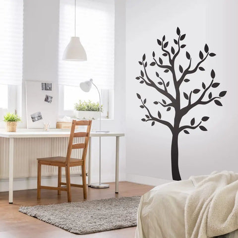 Black Tree Wall Stickers For Living Room And Bedroom Decor Peel And Stick Tree Silhouette Decal For Walls next to desk