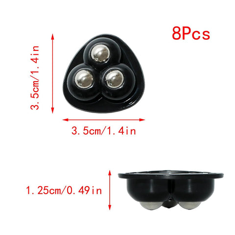 Eight Pcs Self Adhesive Mini Caster Wheels Set For Small Kitchen With 360 Degree Swivel Stainless Steel Rolling Universal Wheel