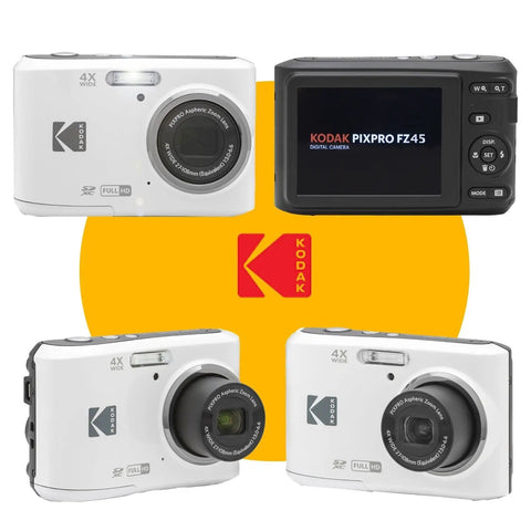 FZ45 16MP Digital Camera With 4X Optical Zoom And 27mm Wide Angle Lens, 2.7 Inch LCD Screen shown in multiple angles