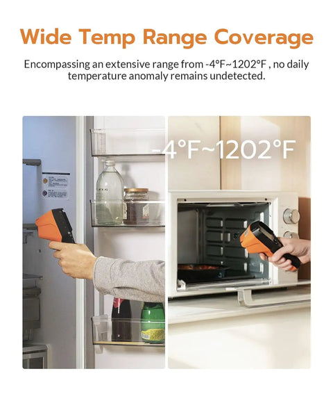 Thermal Imaging Camera With Edge Enhancement And Dual Mode Inspection For Real Time Temperature Display, center hot cold spot readouts in fridge and oven