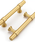 15 Pack Three And Three Quarters Inch Hole Center Gold Cabinet Handles Brushed Brass Drawer Pulls For Kitchen Cabinets And Dressers