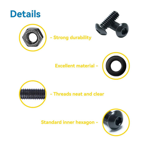 Detailed view of Massive M3 Screws And Nuts Assortment Kit With Washers And Wrench, showcasing durability, material, and thread clarity.