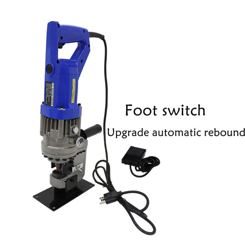110V Electric Hydraulic Hole Punch Machine With Five Dies For Metal Plates Angle Iron Copper Aluminum And Steel Pro Grade Includes Foot Switch For Hands Free Punching Holes From 6.5mm To 20.5mm