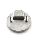 2-Pack Hidden Recessed Furniture Handle In Stainless Steel 51x16mm Round Flush Pull Ring Handles back view with screws