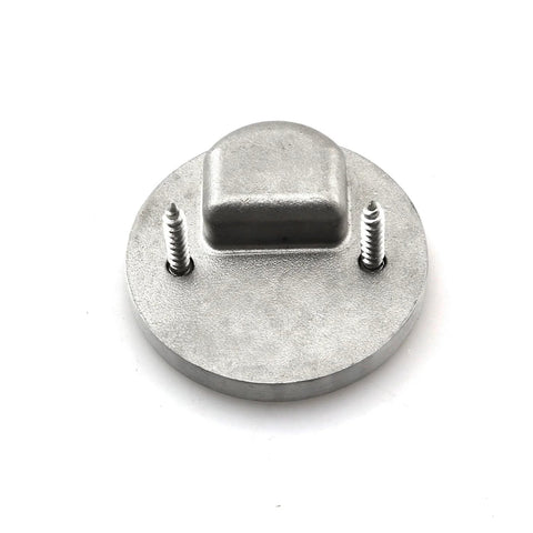 2-Pack Hidden Recessed Furniture Handle In Stainless Steel 51x16mm Round Flush Pull Ring Handles back view with screws