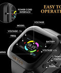 Touch Screen Tattoo Power Supply With 1600mAh Battery And LCD Display, Lightweight Aluminum Frame, Silicone Wristband, Portable Ready Pack For Rotary Tattoo Machines, Perfect For Outdoor Sessions, black watch-style unit with Type-C port