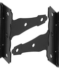 HEAVY DUTY MATTE BLACK BARN DOOR HINGES FIVE INCH T SHAPED FARMHOUSE STYLE DECORATIVE GATE HARDWARE TWO PACK close-up view