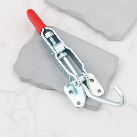 Two Pack J-Hook Toggle Clamp 170kg Capacity, 143x49mm Quick-Action Draw Latch Clamp with red handle
