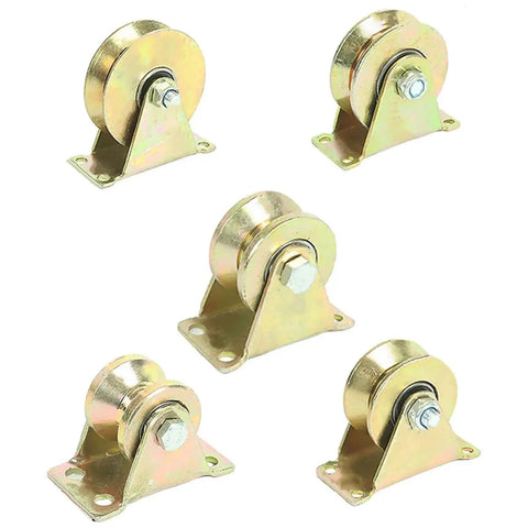 Heavy Duty Workhorse V Groove Wheel Runs As A Solid Sliding Gate Caster That glides like butter on inverted V track, 5 pieces.