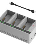Two-Way Battery Charging Hub For LITO X1 And LITO 1 Drones showing three battery slots with charge cable